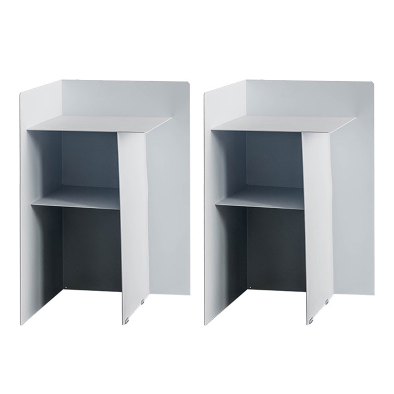 Metal Abstract End Table Mid-Century Corner Table with Shelf