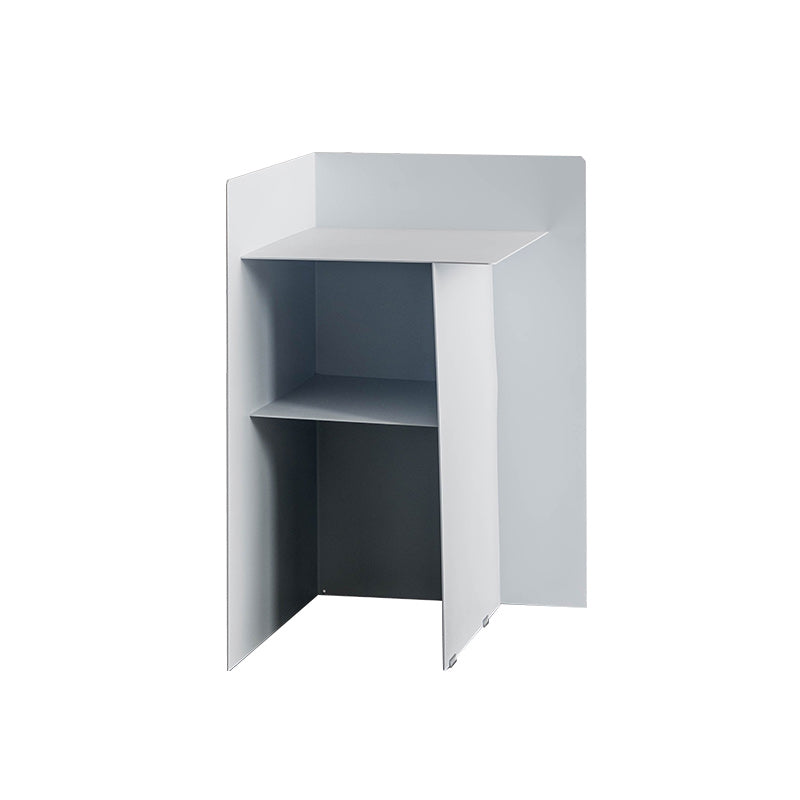 Metal Abstract End Table Mid-Century Corner Table with Shelf