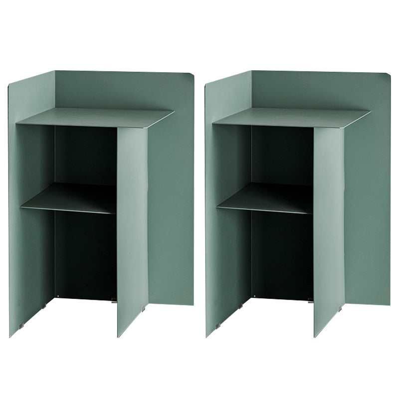 Metal Abstract End Table Mid-Century Corner Table with Shelf