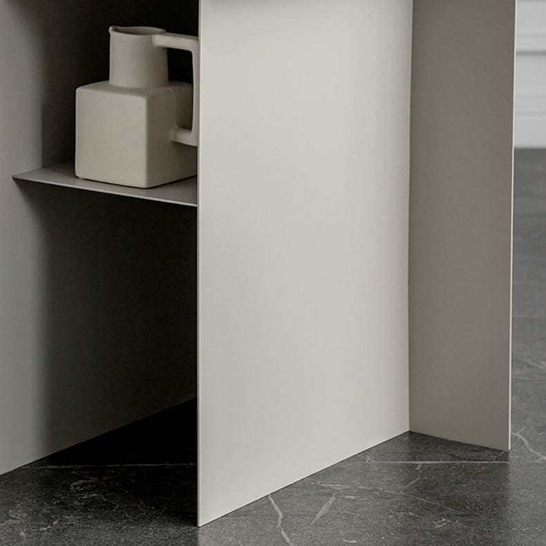 Metal Abstract End Table Mid-Century Corner Table with Shelf