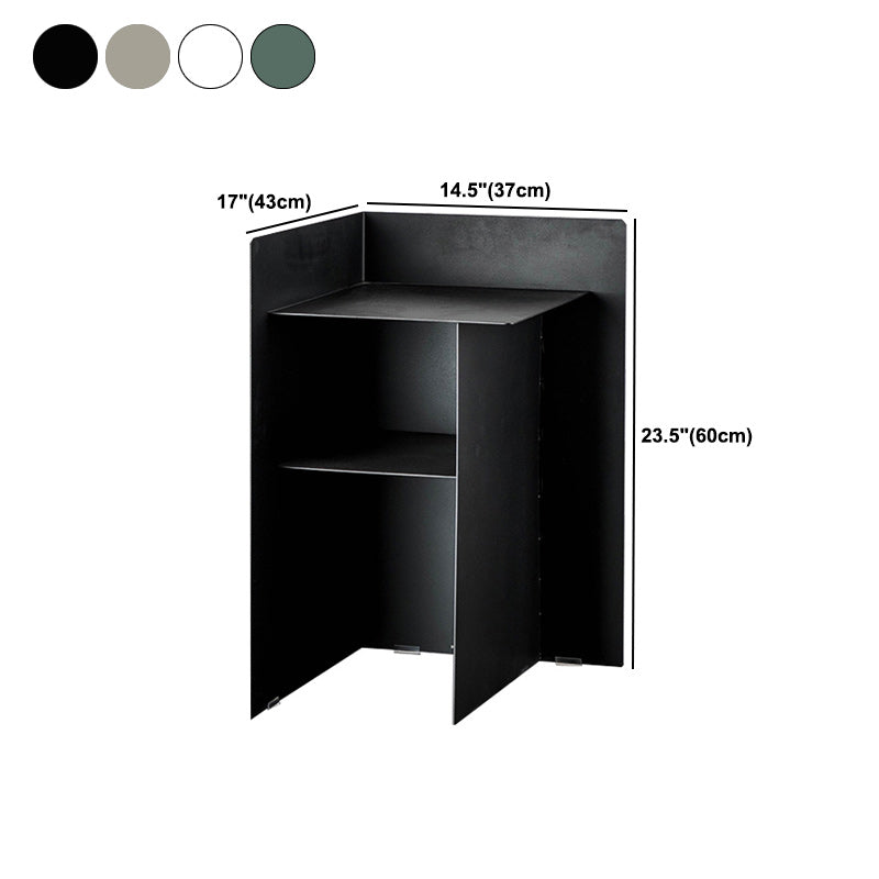 Metal Abstract End Table Mid-Century Corner Table with Shelf