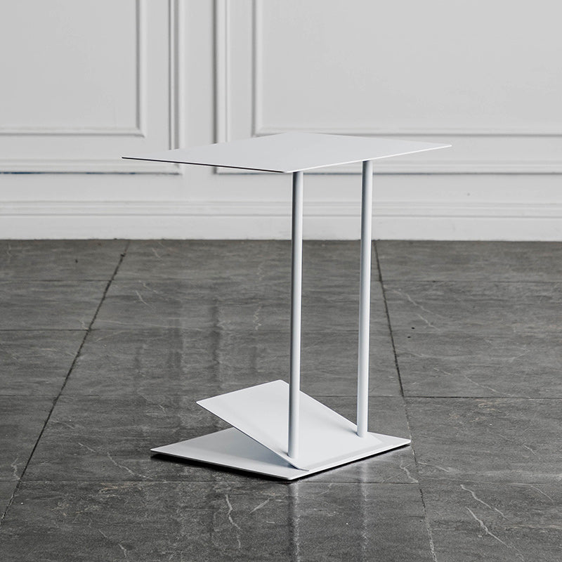 Mid-Century 19" Tall C Side Table Metal Rectangular Side Table