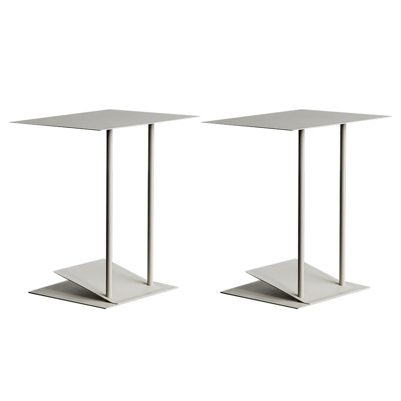 Mid-Century 19" Tall C Side Table Metal Rectangular Side Table