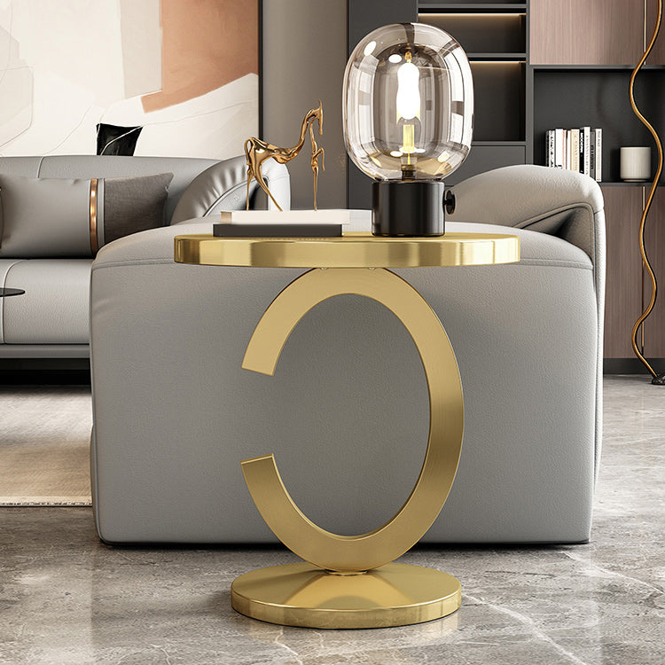 Mid-Century Round Metal Side End Table C Side Table for Living Room