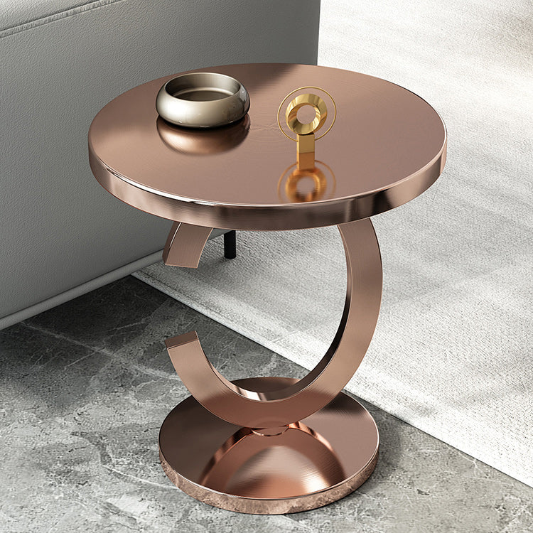 Mid-Century Round Metal Side End Table C Side Table for Living Room