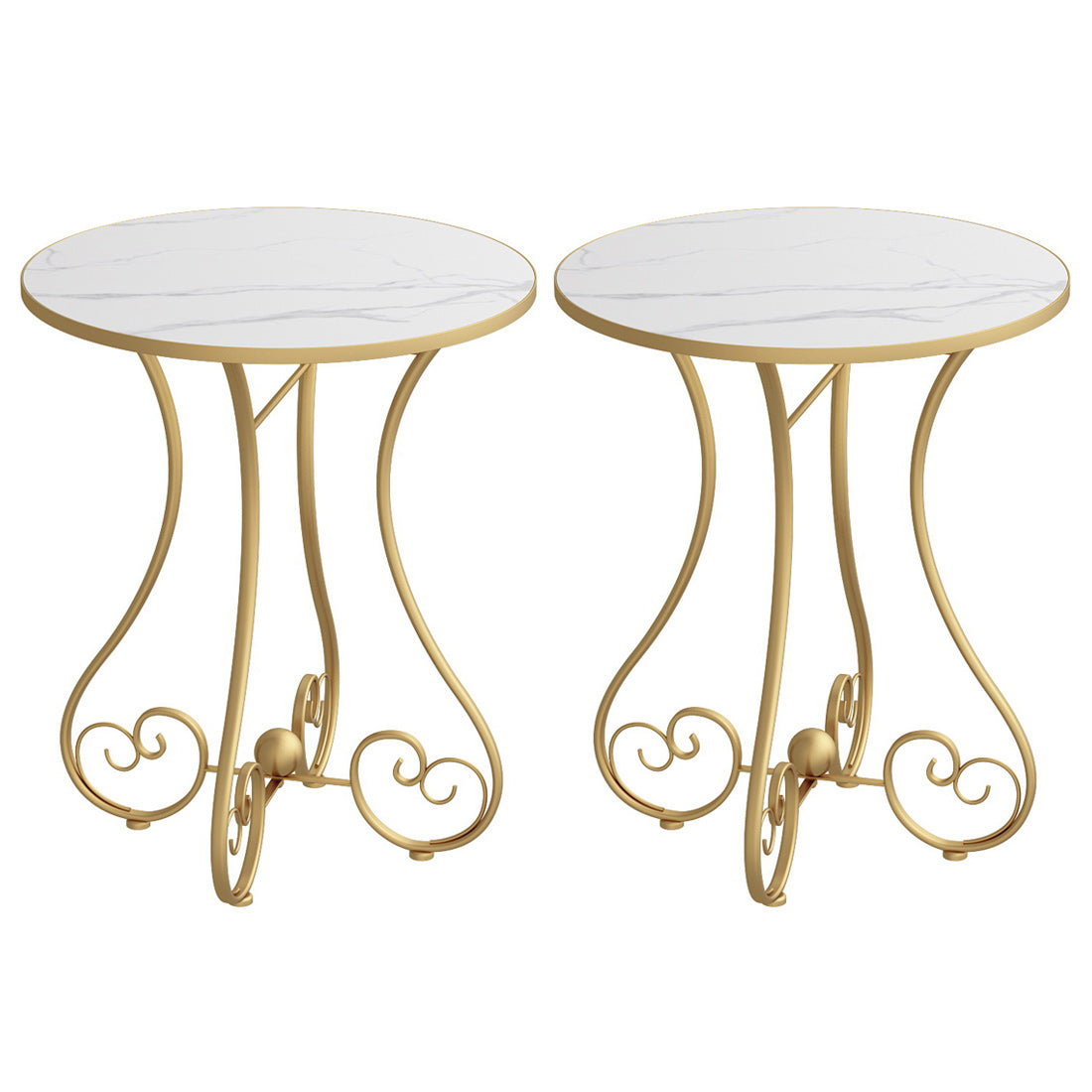 Metal X-base End Table Modernistic Round Side End Table for Living Room