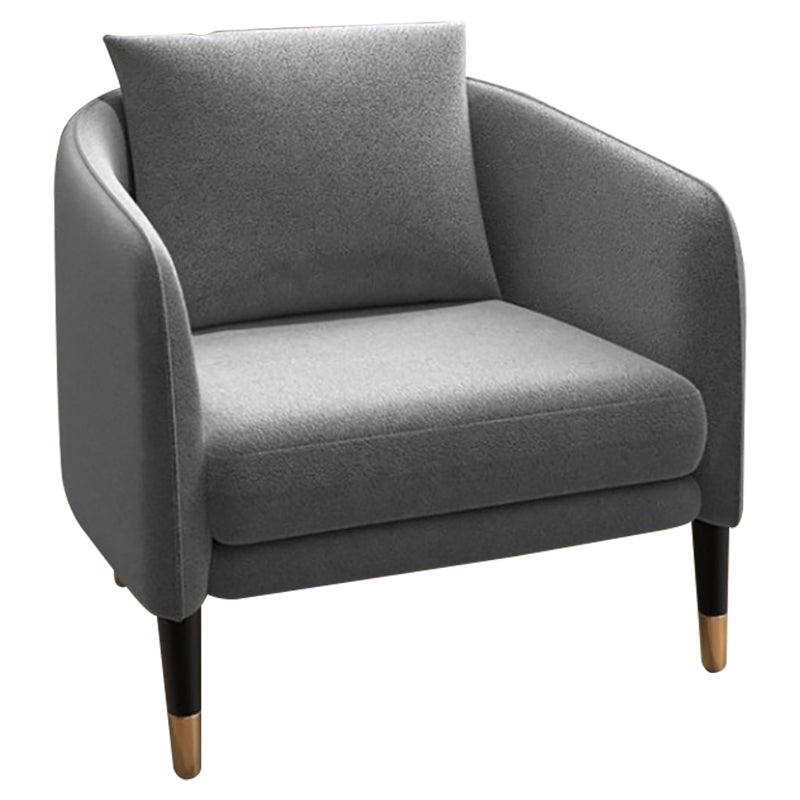 Linen 25.19" Wide Barrel Chair Arms Included Chair with Basic Four Leg