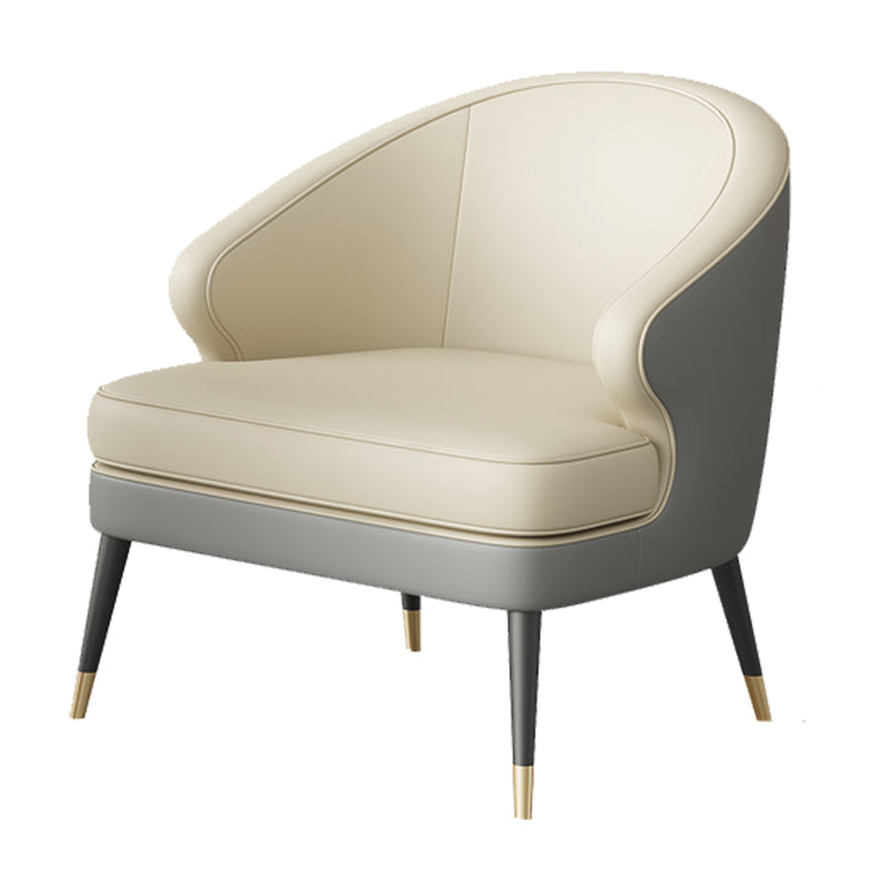 23.62" Wide Arm Chair Faux Leather Recessed Arms Accent Chair