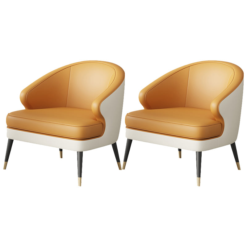 23.62" Wide Arm Chair Faux Leather Recessed Arms Accent Chair