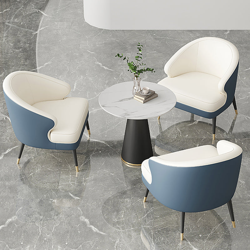 23.62" Wide Arm Chair Faux Leather Recessed Arms Accent Chair