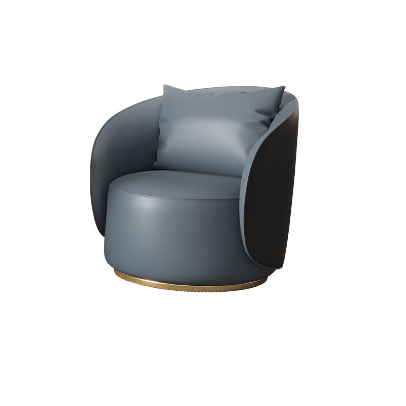 Faux Leather Arm Chair 30.70" High Recessed Arms Accent Chair
