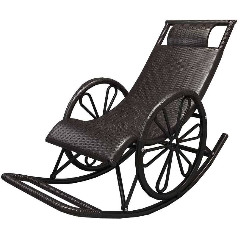 Wicker and Metal Rocking Chair Contemporary Reclining Rocker Chair Spindle