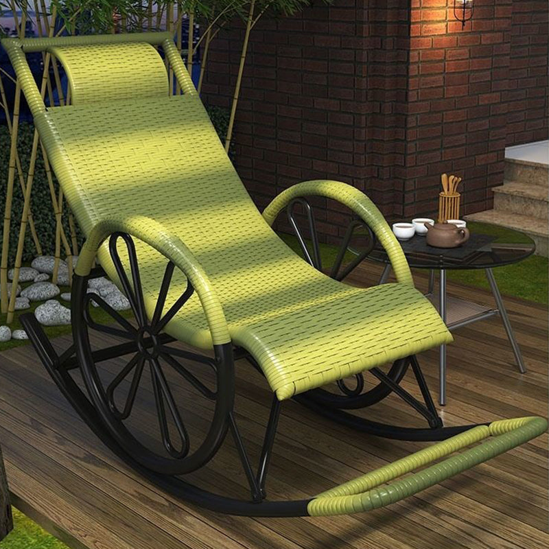 Wicker and Metal Rocking Chair Contemporary Reclining Rocker Chair Spindle