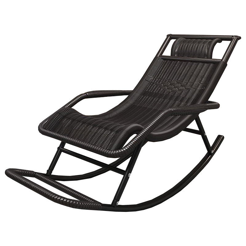 Wicker and Metal Rocking Chair Contemporary Reclining Rocker Chair Spindle