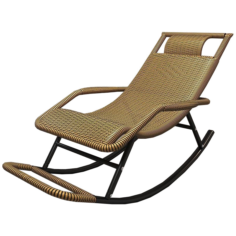 Wicker and Metal Rocking Chair Contemporary Reclining Rocker Chair Spindle