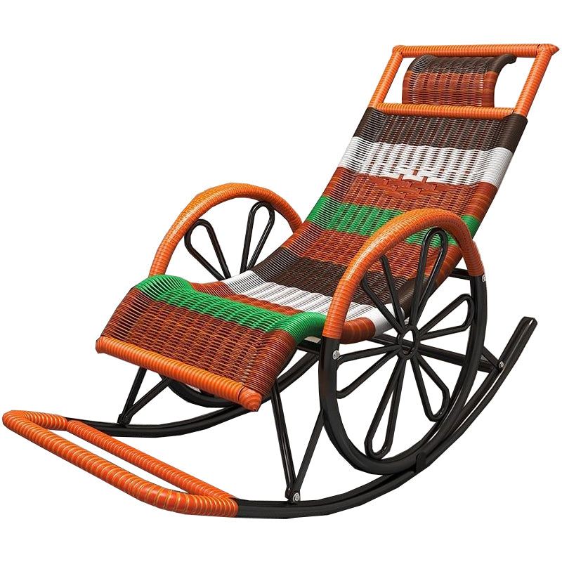 Wicker and Metal Rocking Chair Contemporary Reclining Rocker Chair Spindle