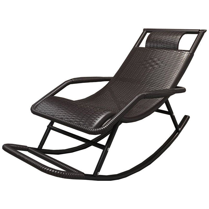 Wicker and Metal Rocking Chair Contemporary Reclining Rocker Chair Spindle