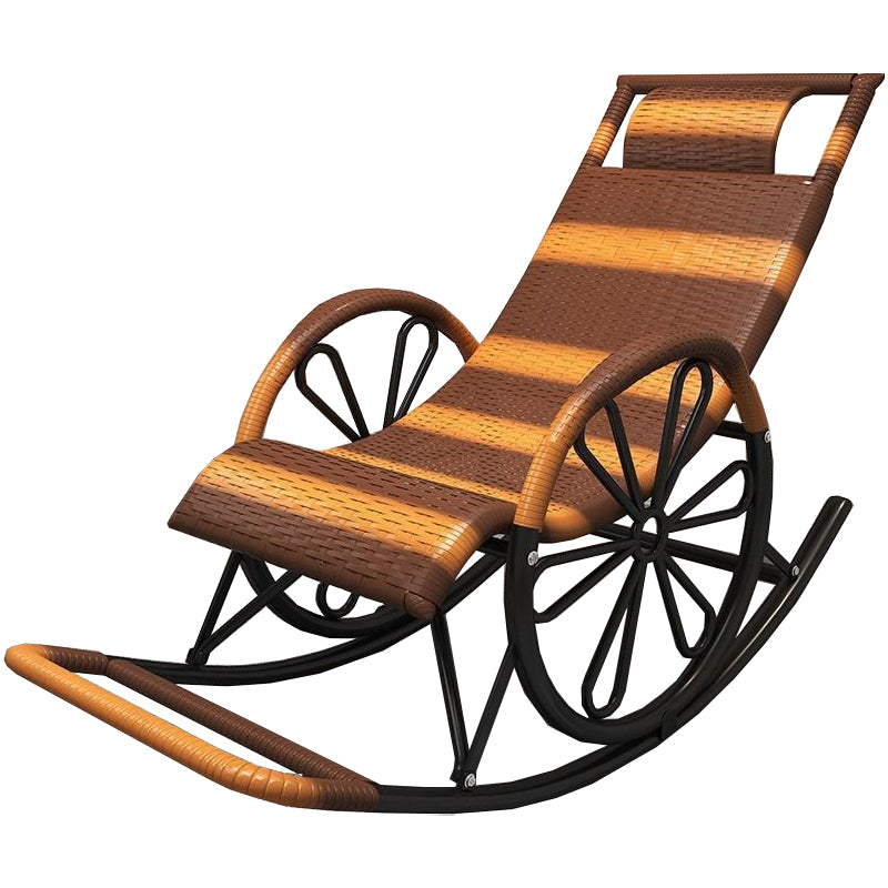 Wicker and Metal Rocking Chair Contemporary Reclining Rocker Chair Spindle