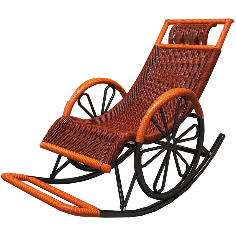 Wicker and Metal Rocking Chair Contemporary Reclining Rocker Chair Spindle