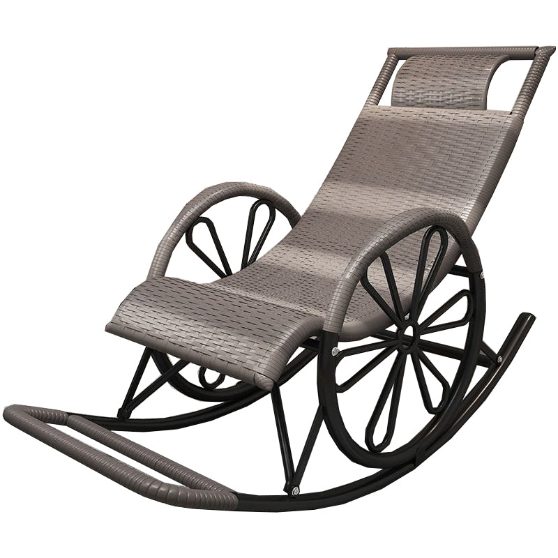 Wicker and Metal Rocking Chair Contemporary Reclining Rocker Chair Spindle
