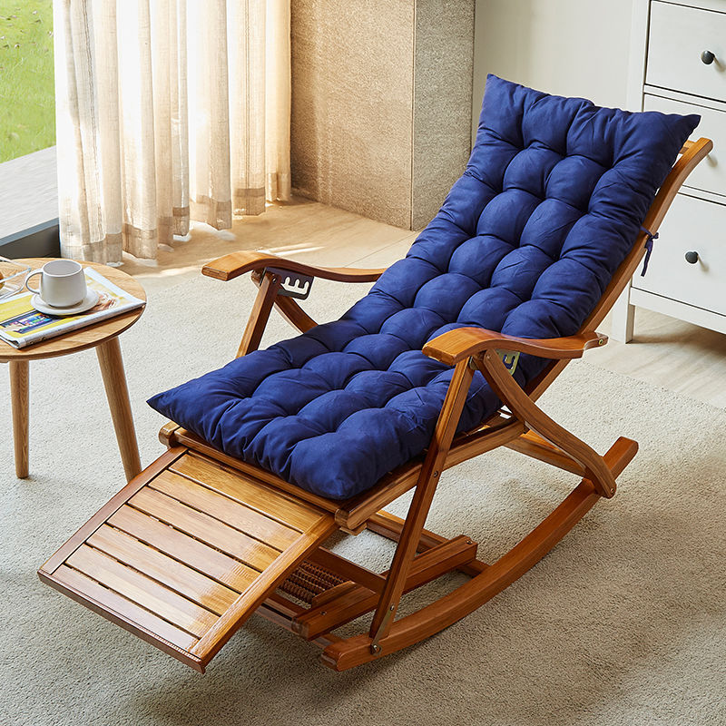 Modern Rocking Chair Bamboo Rocker Chair with Removable Cushions