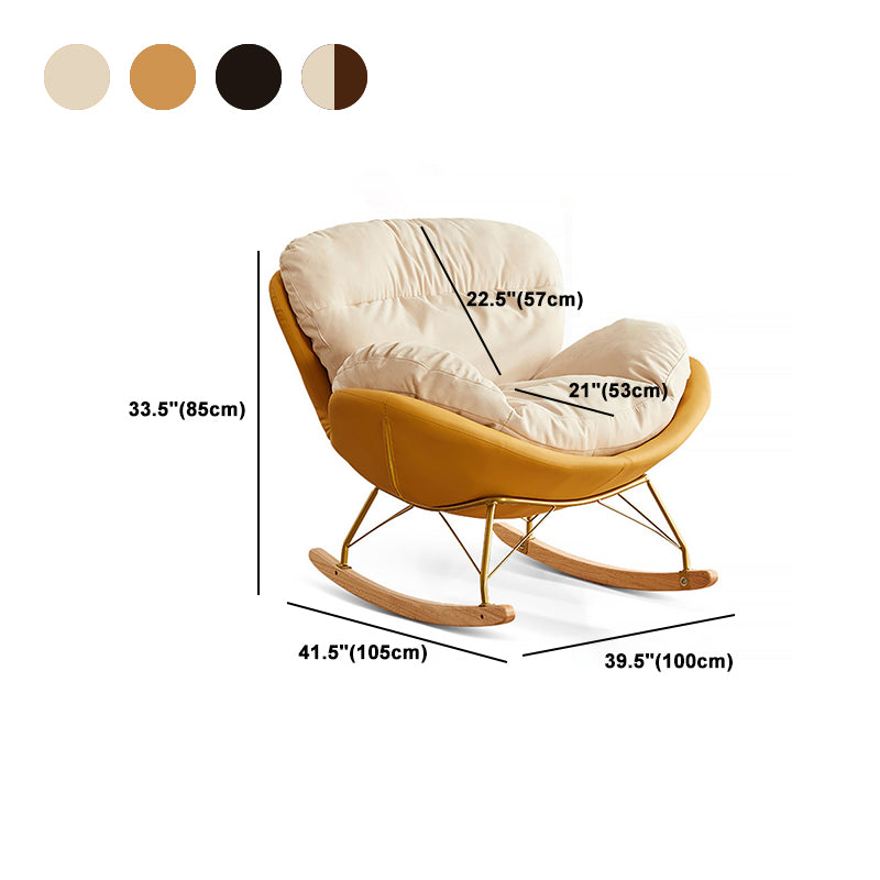 Glam Ergonomic Rocking Accent Chair with Padded Seat Rocking Chair Suede