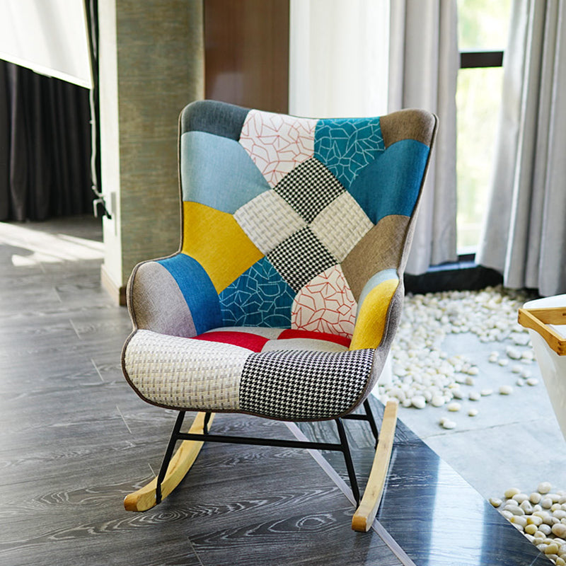 Ergonomic Contemporary Rocking Accent Chair with Seat Cushion Rocker Chair Wingback