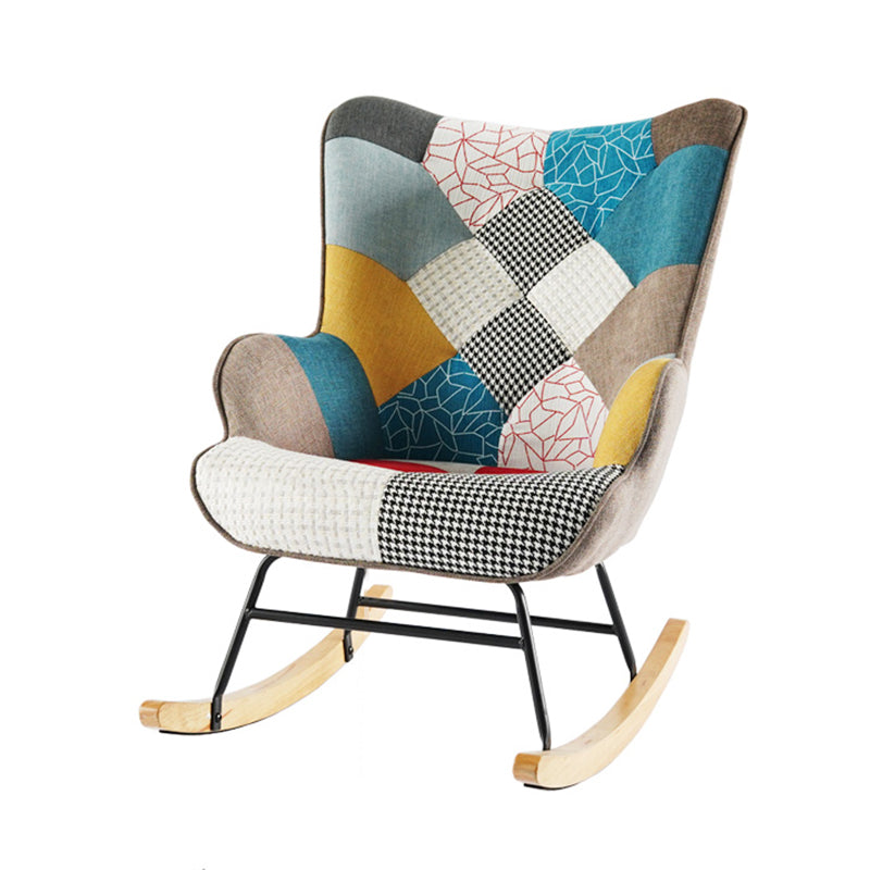 Ergonomic Contemporary Rocking Accent Chair with Seat Cushion Rocker Chair Wingback