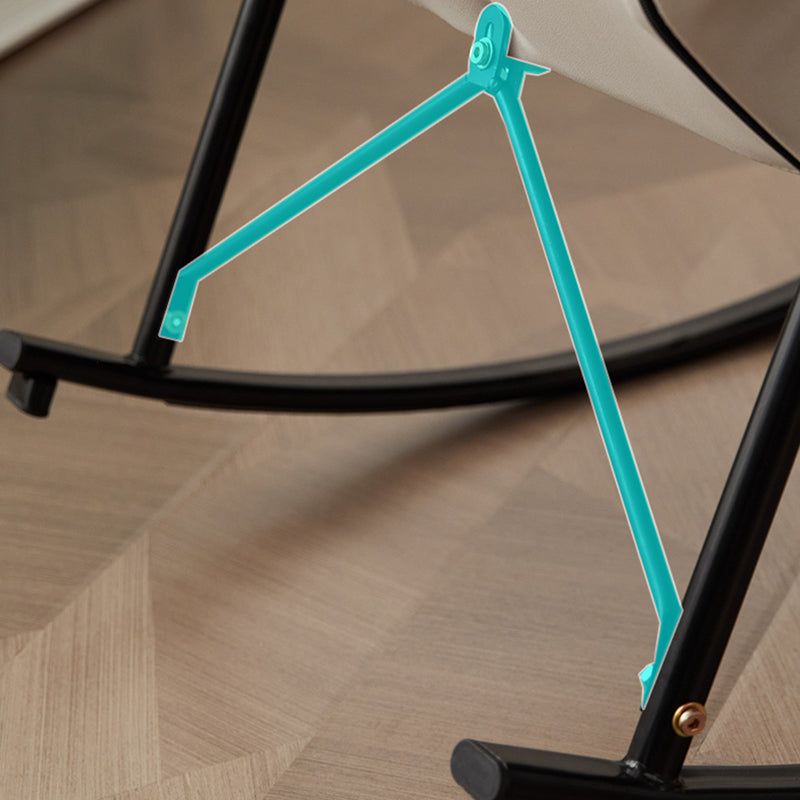 Modern Style Rocking Chair Faux Leather Upholstered Chair with Storage