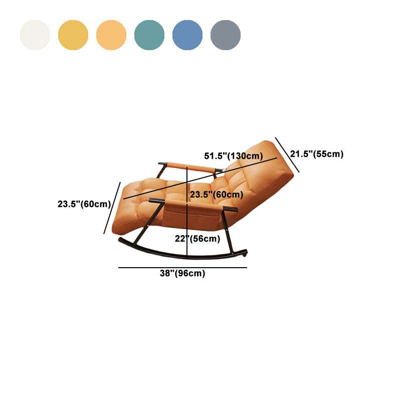 Modern Style Rocking Chair Faux Leather Upholstered Chair with Storage