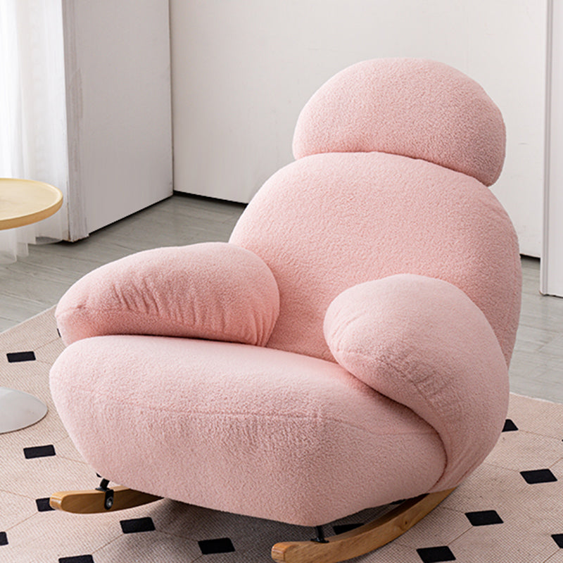 Velvet Upholstered Rocking Chair Modern Style Rocking Accent Chair