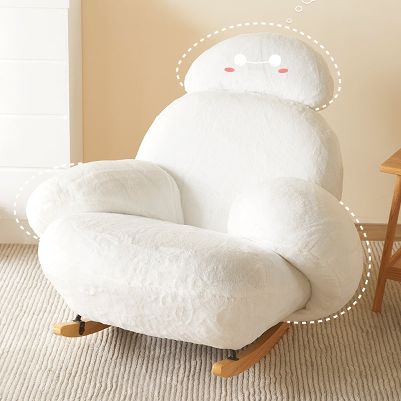 Velvet Upholstered Rocking Chair Modern Style Rocking Accent Chair