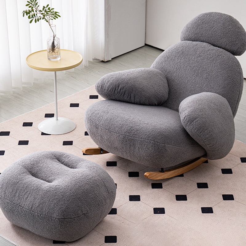 Velvet Upholstered Rocking Chair Modern Style Rocking Accent Chair