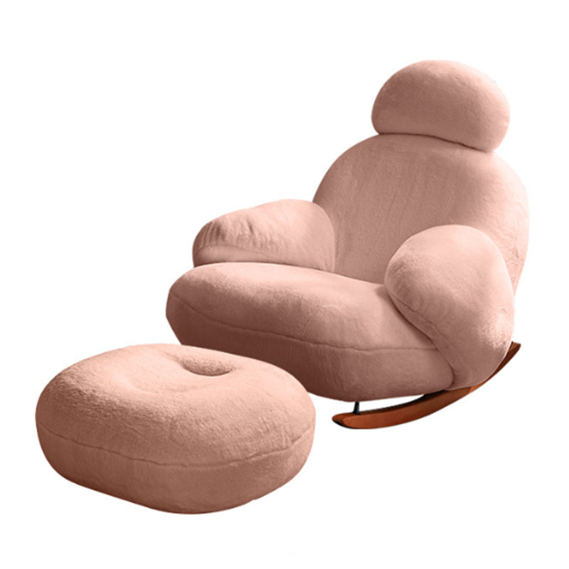 Velvet Upholstered Rocking Chair Modern Style Rocking Accent Chair