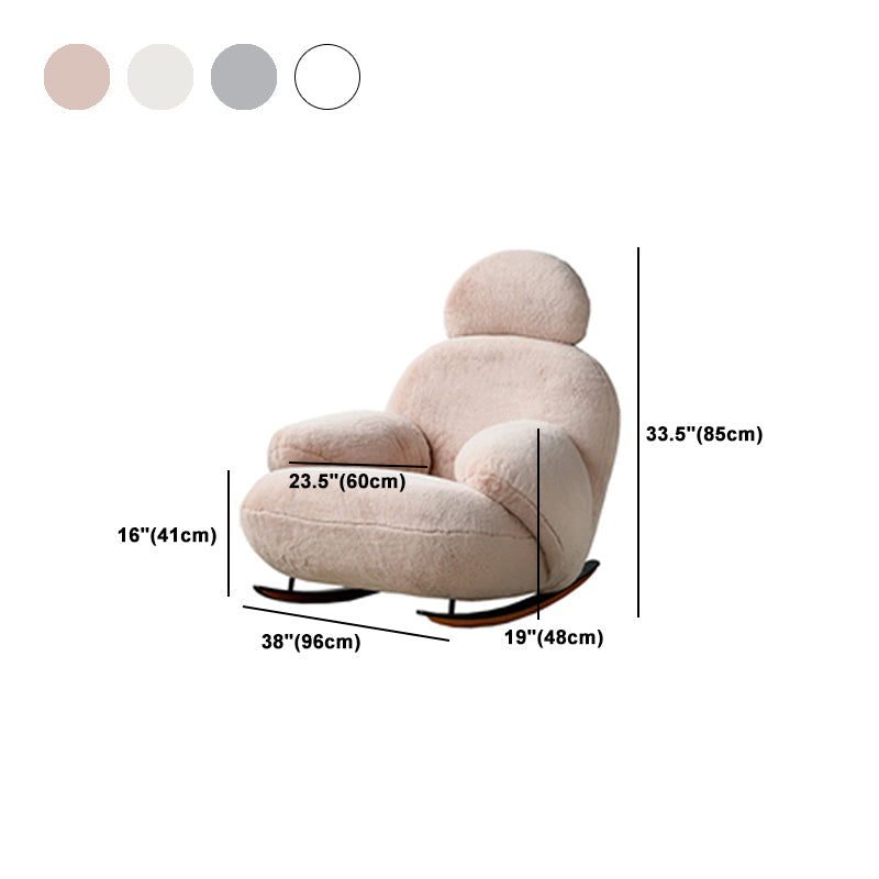 Velvet Upholstered Rocking Chair Modern Style Rocking Accent Chair