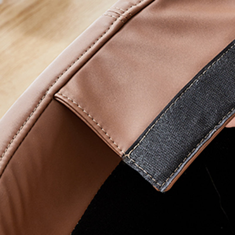 Modern Style Rocking Chair Faux Leather Upholstered Chair with Button-Tufted