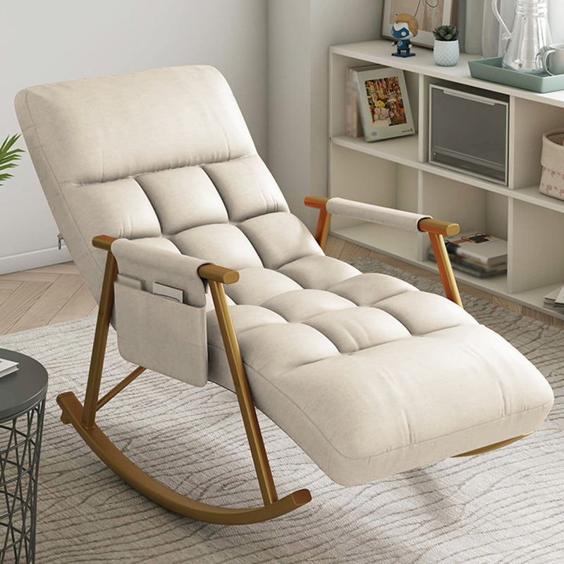 Faux Leather Rocking Chair Modern Style Rocker Chair with Storage