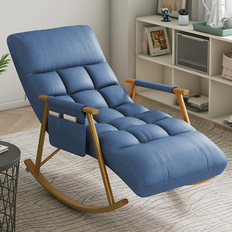 Faux Leather Rocking Chair Modern Style Rocker Chair with Storage