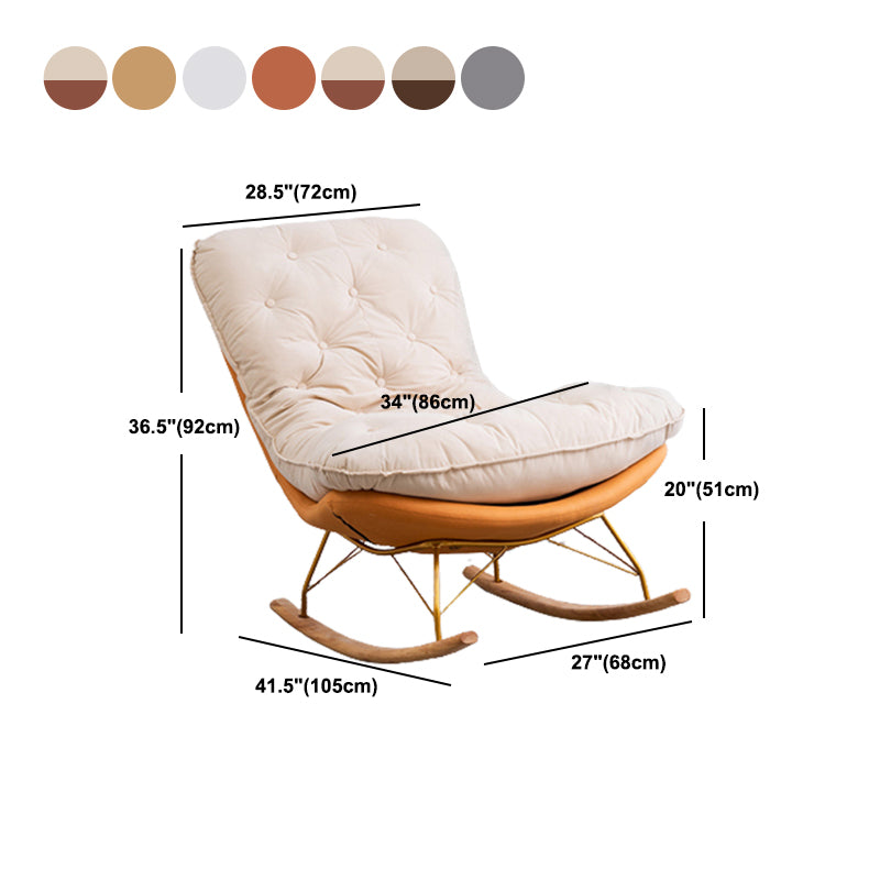 Button-Tufted Rocking Chair Modern Fabric Patchwork Rocking Chair with Ottoman