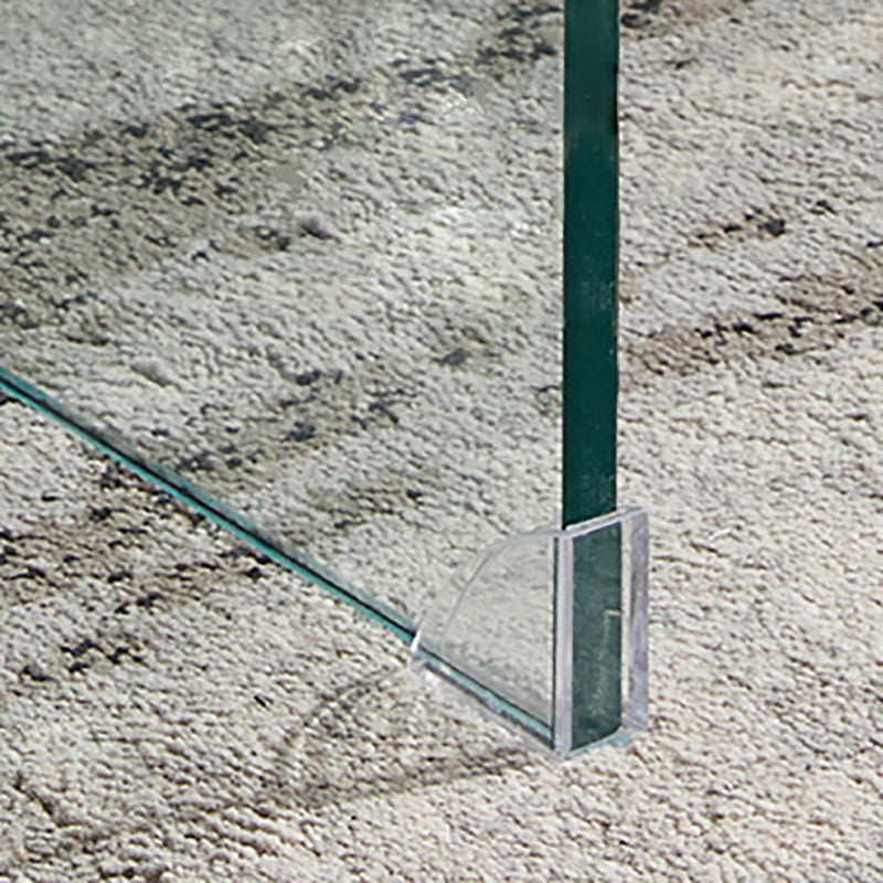 Modern Glass-Top Computer Desk Rectangular Sled Writing Desk for Home