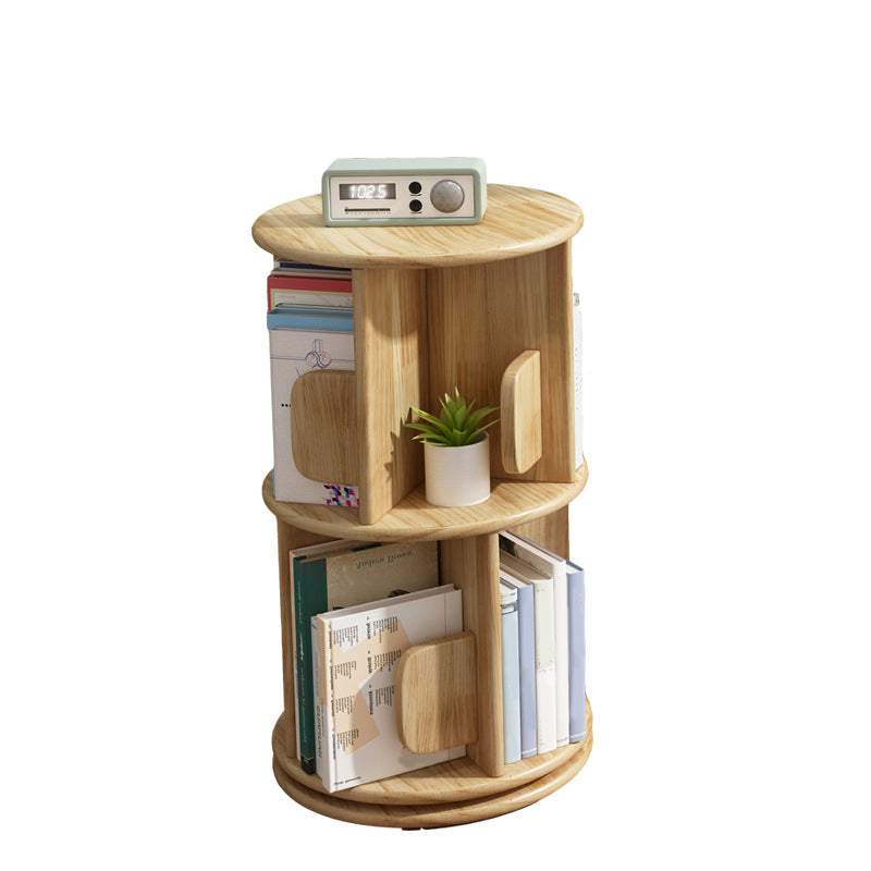 Corner Wood Bookshelf Modern Vertical Bookcase for Living Room