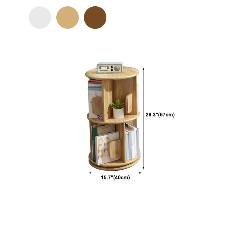 Corner Wood Bookshelf Modern Vertical Bookcase for Living Room