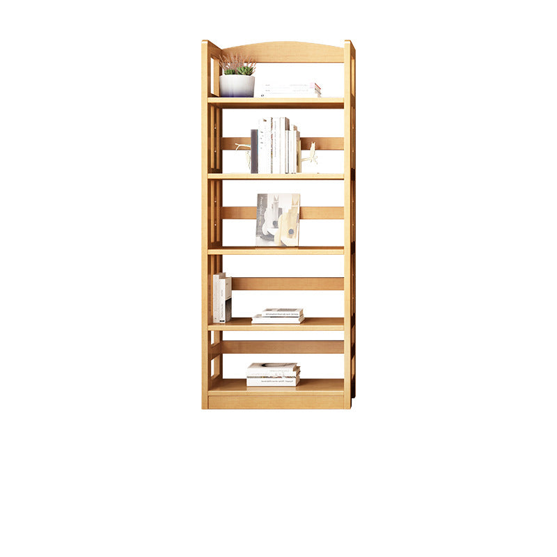 Rubber Wood Modern Bookcase Open Shelf Rectangular Bookcase for Study 11"W