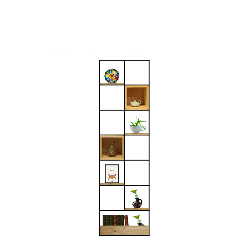 Modern Solid Wood Bookshelf Metal Etagere Bookshelf Open Back 9.8" W