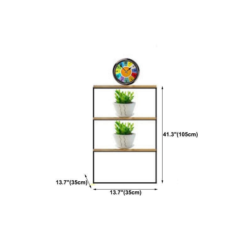 Modern Solid Wood Bookshelf Metal Etagere Bookshelf Open Back 9.8" W