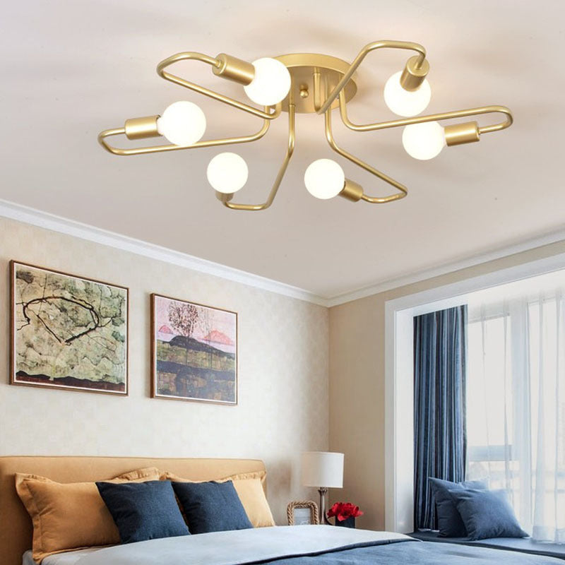 Minimalist Metallic Ceiling Light Contemporary Flush Mount Light Fixture