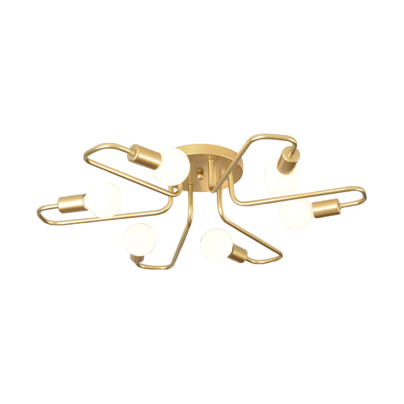 Minimalist Metallic Ceiling Light Contemporary Flush Mount Light Fixture
