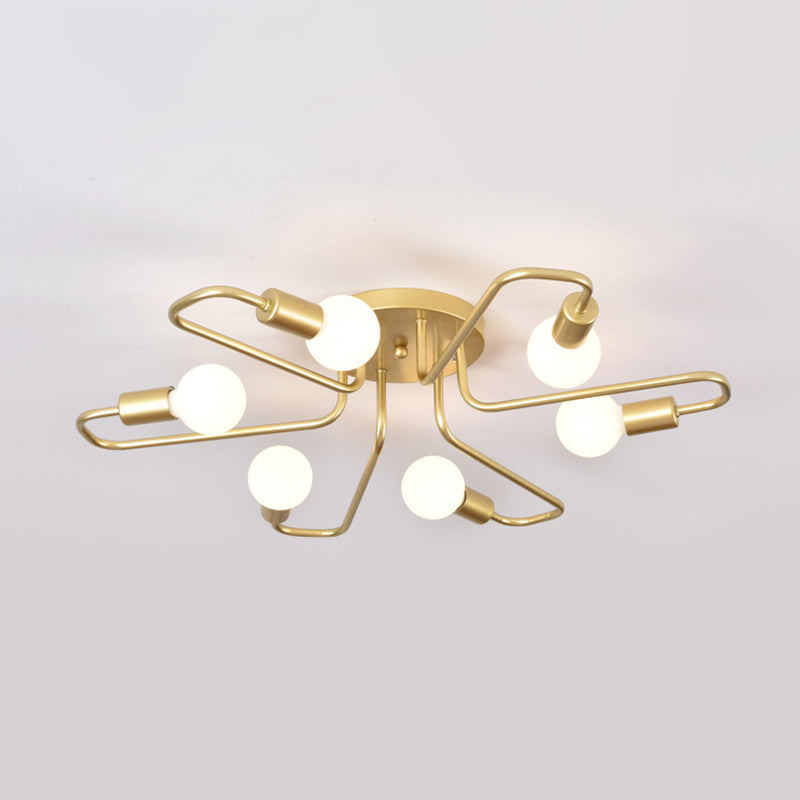 Minimalist Metallic Ceiling Light Contemporary Flush Mount Light Fixture