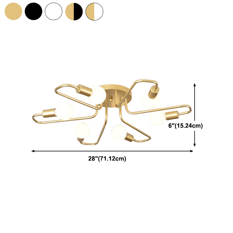 Minimalist Metallic Ceiling Light Contemporary Flush Mount Light Fixture