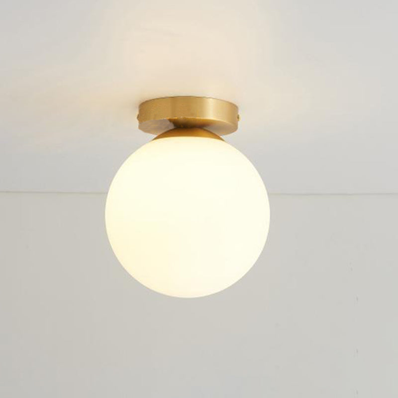 Contemporary Glass Ceiling Light Golden Flush Mount Lighting for Bedroom